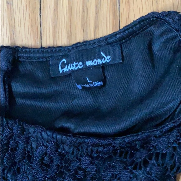 Black peplum lace top - Picture 3 of 4